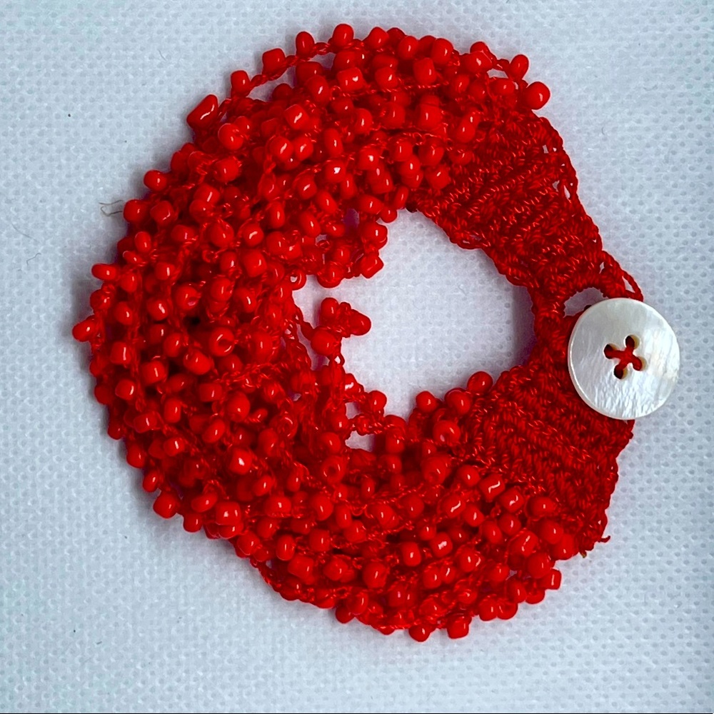 Red beaded bracelet